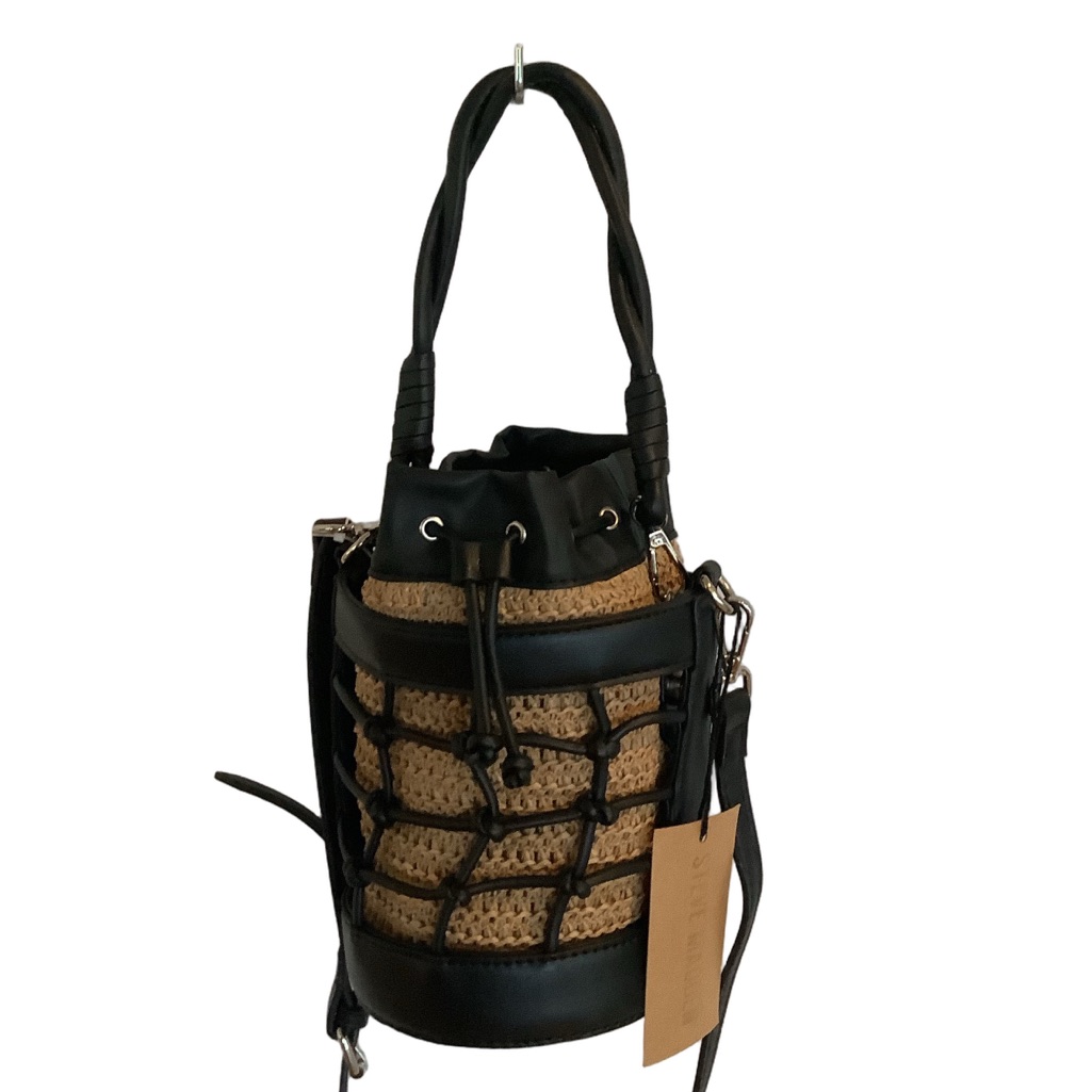 Steve Madden Natblack Blochan Drawstring Bucket Bag New